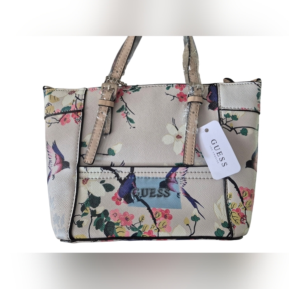 GUESS Floral Cherry Blossom Mini Satchel Nwt - Picture 1 of 9